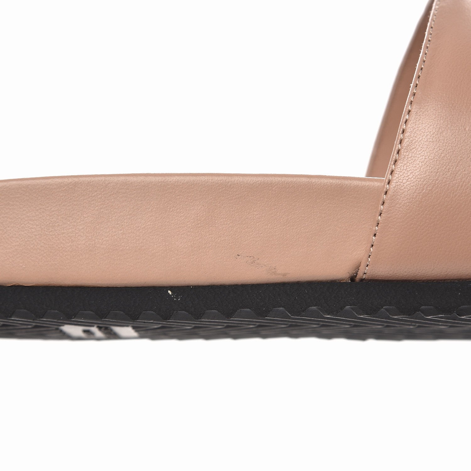 Saint Laurent Lambskin Joan Slide Sandals 39 Nude 9 of 10