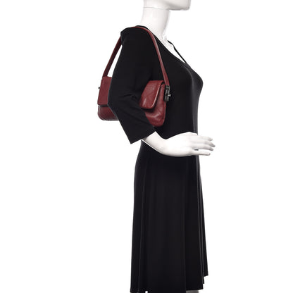 Chanel Calfskin Stitched Flap Shoulder Bag Red 2 of 10