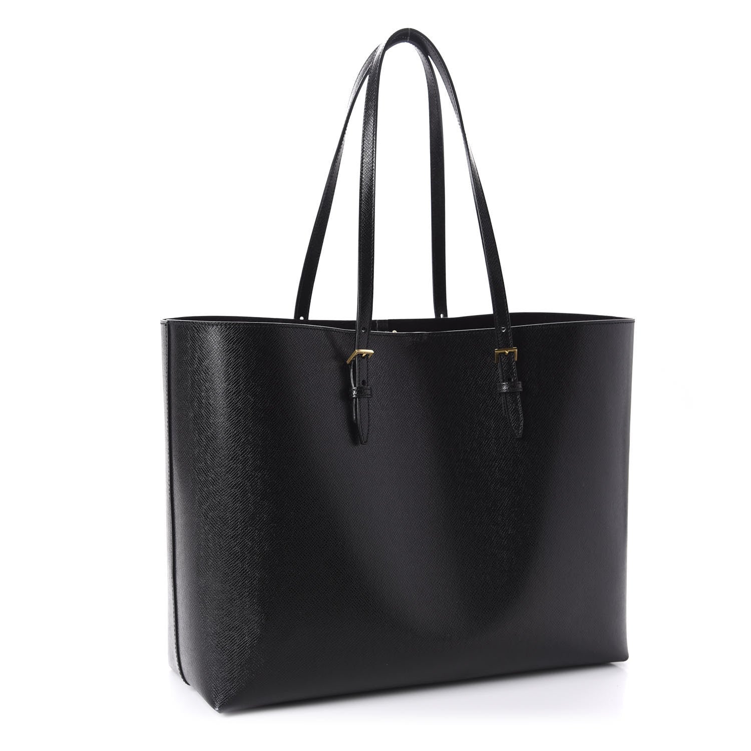 Saint Laurent Calfskin Large Shopping Tote Black 3 of 9