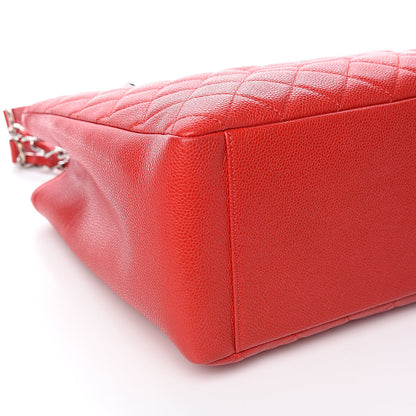 Chanel Caviar Quilted Grand Shopping Tote GST Red 8 of 10