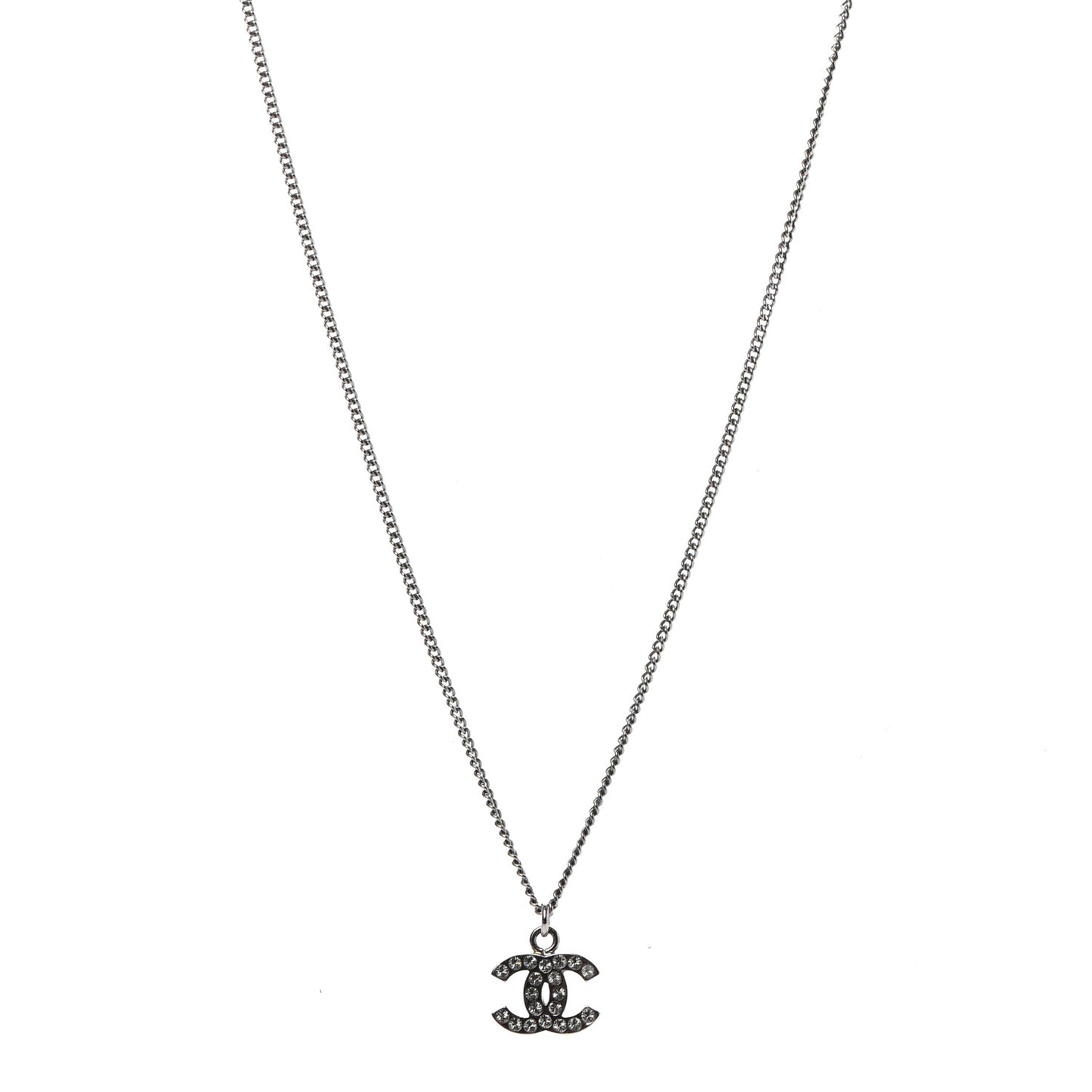 Crystal Timeless CC Necklace Silver
