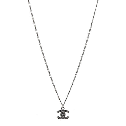 Chanel Crystal Timeless CC Necklace Silver 1 of 5