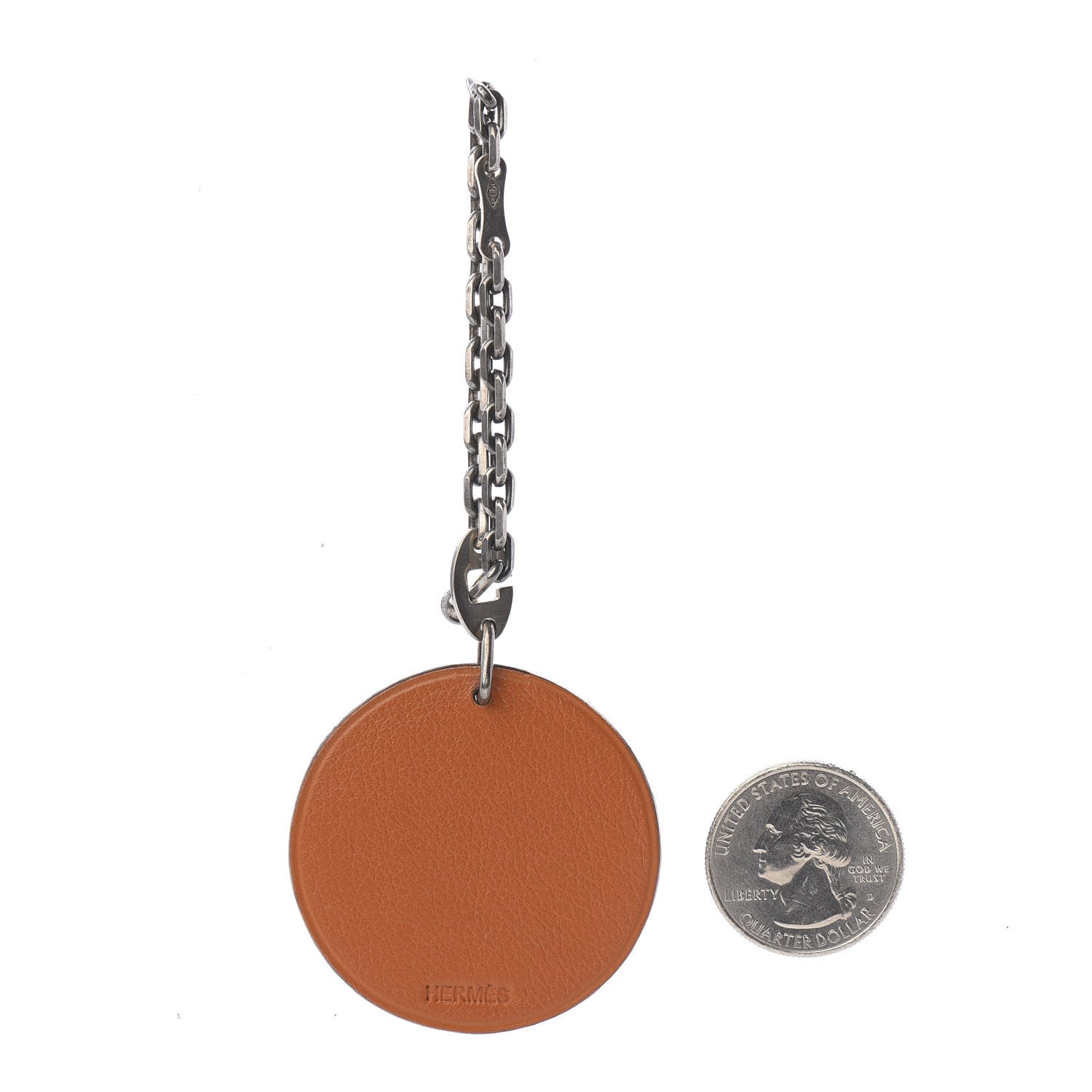 Hermes Tadelakt Tiger Key Chain Bag Charm Potiron 2 of 4