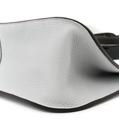 Hermes Taurillon Clemence Halzan 31 GM Gris Perle 10 of 12