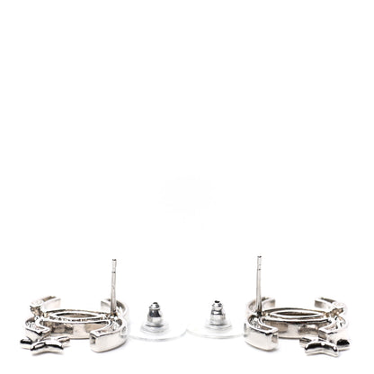 Chanel Crystal CC Starfall Earrings Silver 3 of 4
