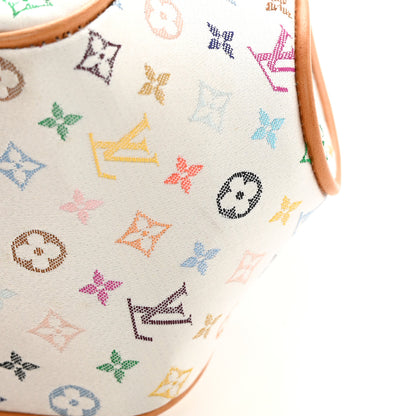 Louis Vuitton Silk Satin Monogram Multicolor Abelia White 14 of 14