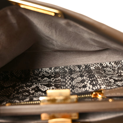 Fendi Vitello Morgan Snakeskin Medium Peekaboo Iconic Satchel Foresta 4 of 10