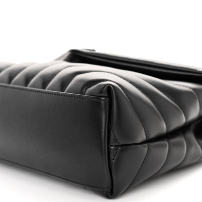 Saint Laurent SAINT LAURENT Calfskin Y Quilted Monogram Monochrome Small Loulou Chain Satchel Black 9 of 9