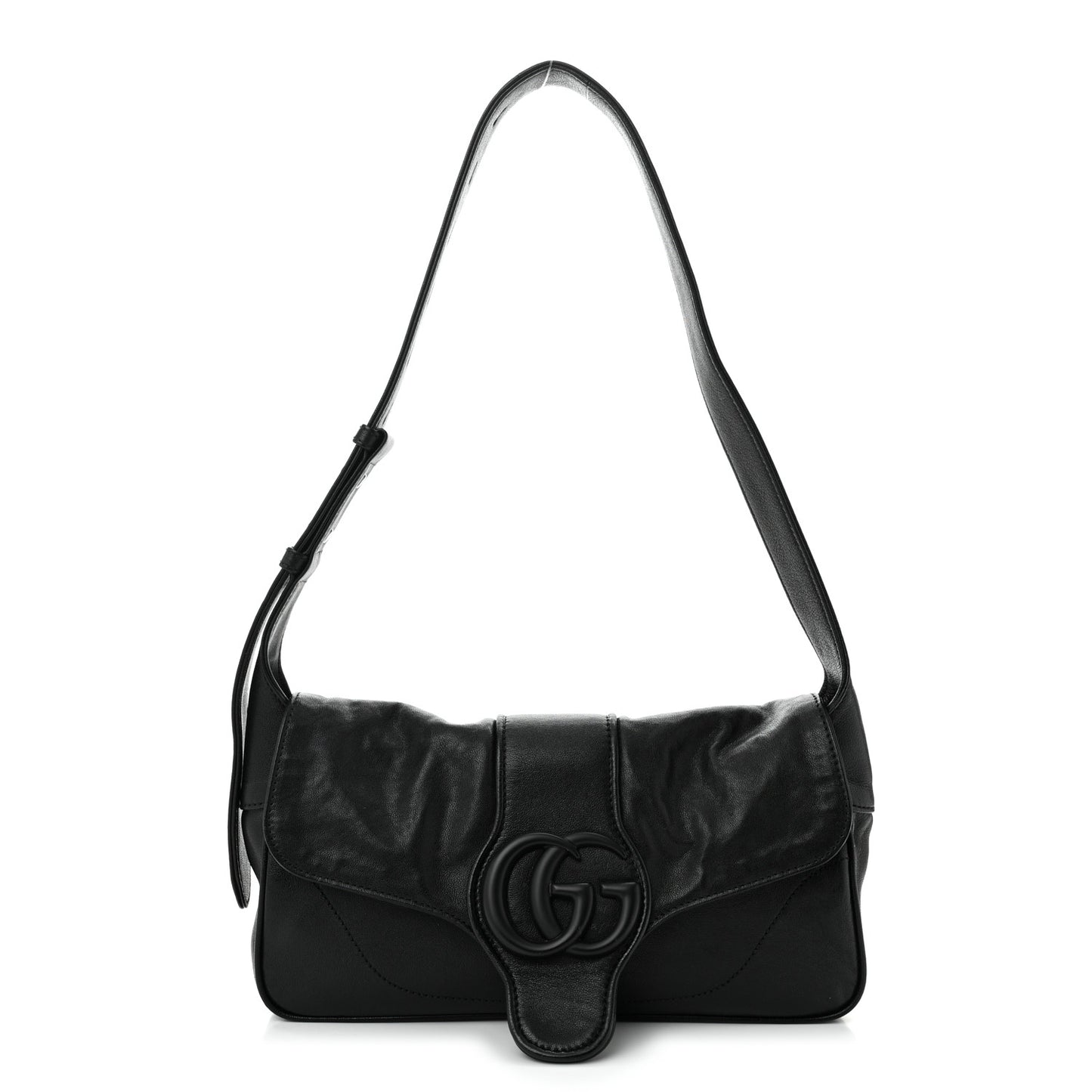 Goatskin Small GG Monochrome Aphrodite Shoulder Bag Black