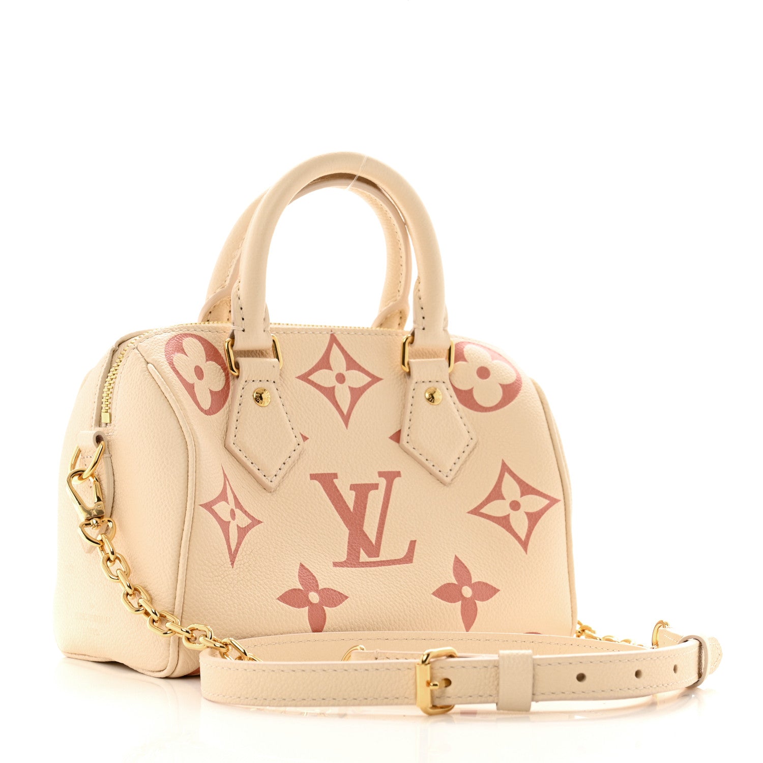 Louis Vuitton Empreinte Monogram Giant Speedy Bandouliere 20 Creme Rose Trianon 3 of 10