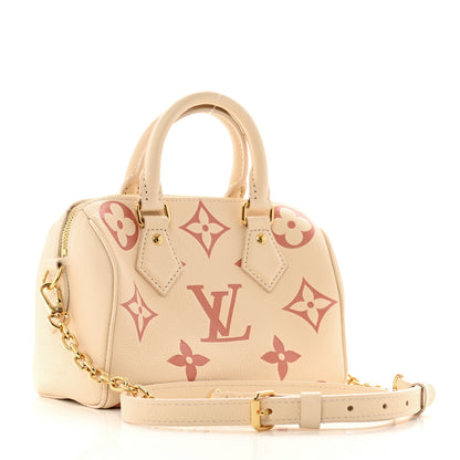 Louis Vuitton Empreinte Monogram Giant Speedy Bandouliere 20 Creme Rose Trianon 3 of 10