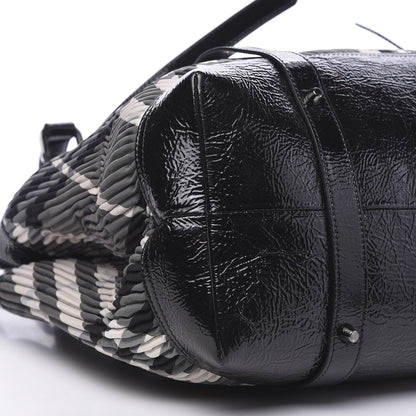 Burberry Nylon Beat Check Pleated East West Tote Black 8 of 9