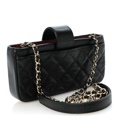 Chanel Caviar Quilted Business Affinity Phone Holder With Chain Black 3 of 11