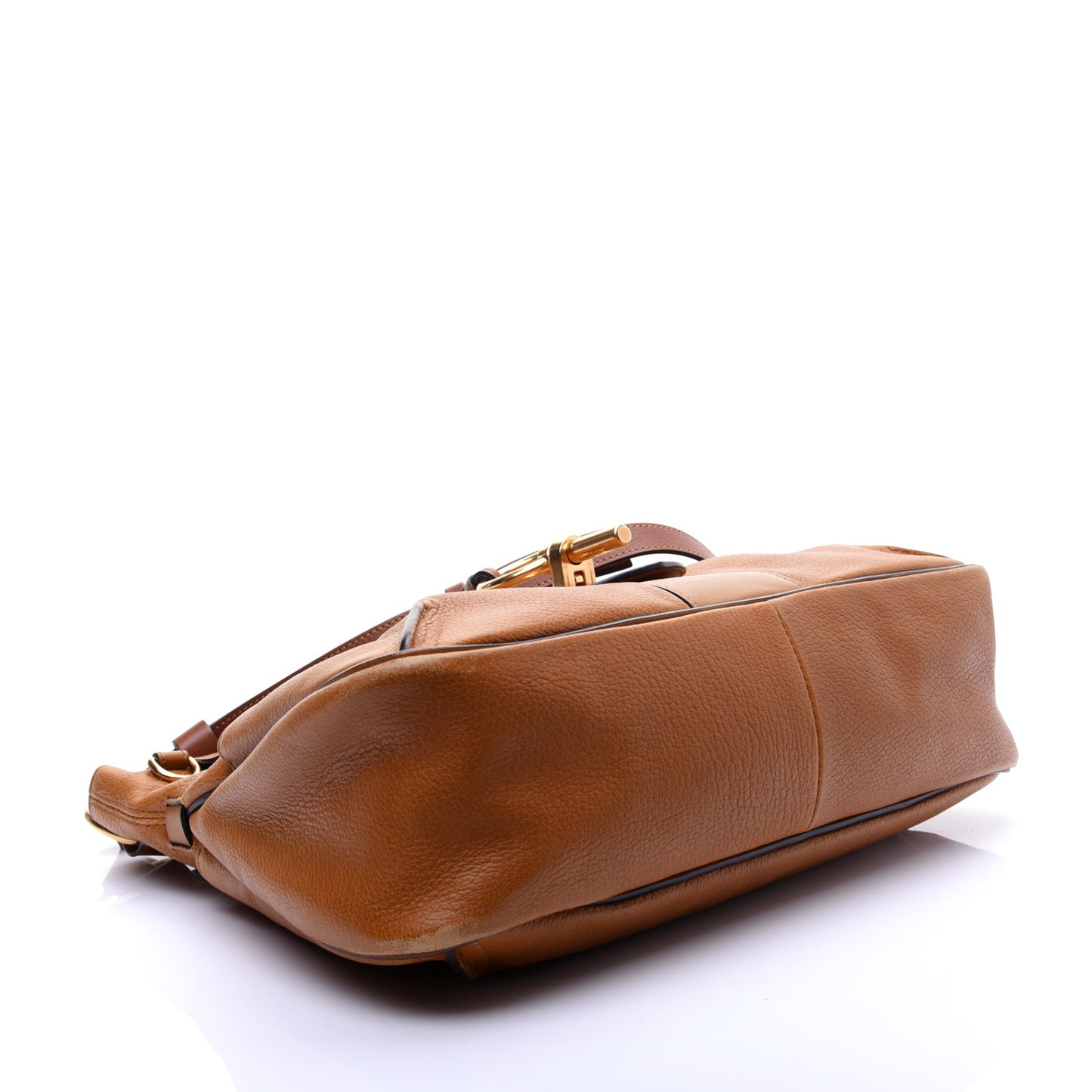 Grained Lambskin Medium Lexa Shoulder Bag Mustard Brown