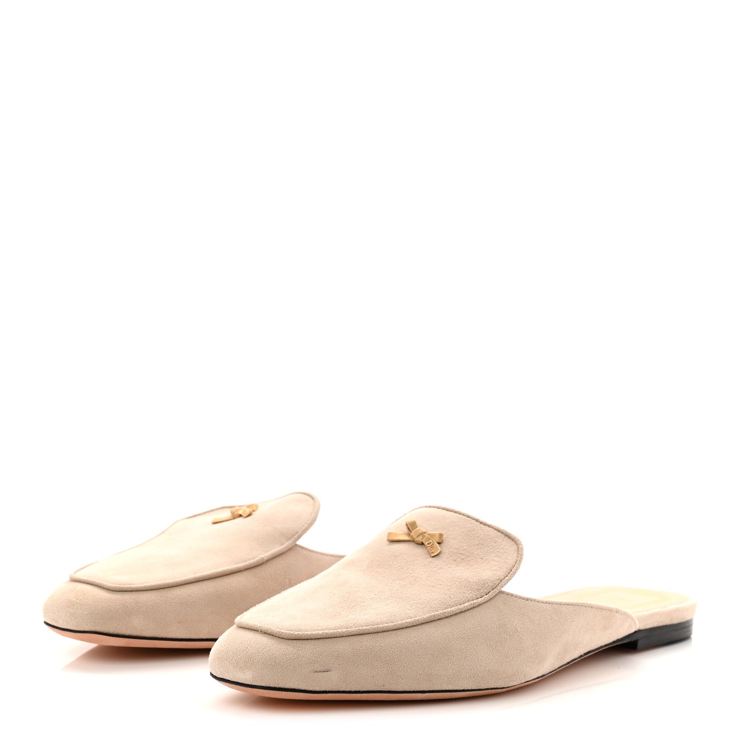 Christian Dior Suede Goatskin Baby Bow Mule 39 Rope Beige 4 of 10