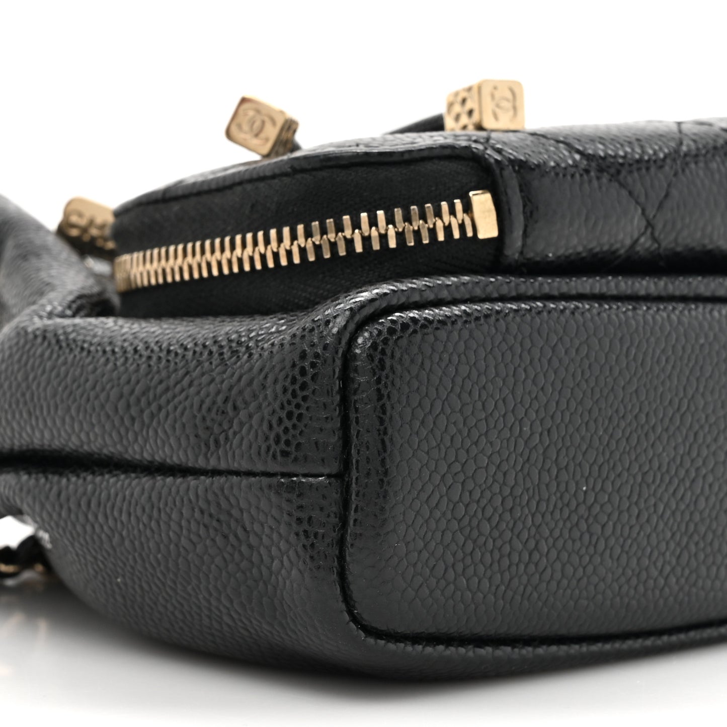 Caviar Quilted Mini CC Pocket Bucket Bag Black