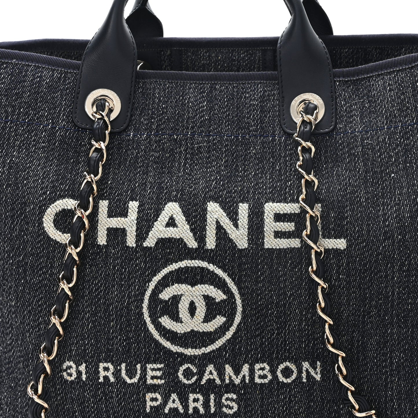 Denim Large Deauville Tote Dark Blue