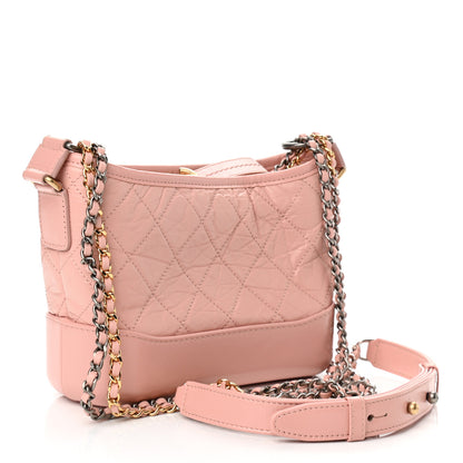 Chanel Aged Calfskin Quilted Small Gabrielle Hobo Light Pink 3 of 11