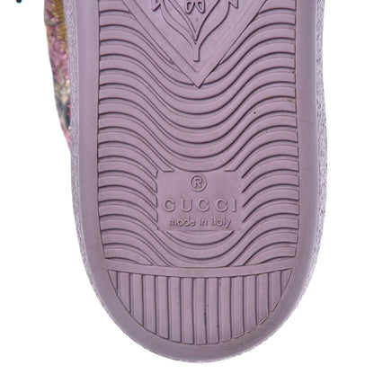 Gucci Lurex Brocade Web Nappa Womens Ace Sneakers 38 Black Pink Oro Vecchio 6 of 12