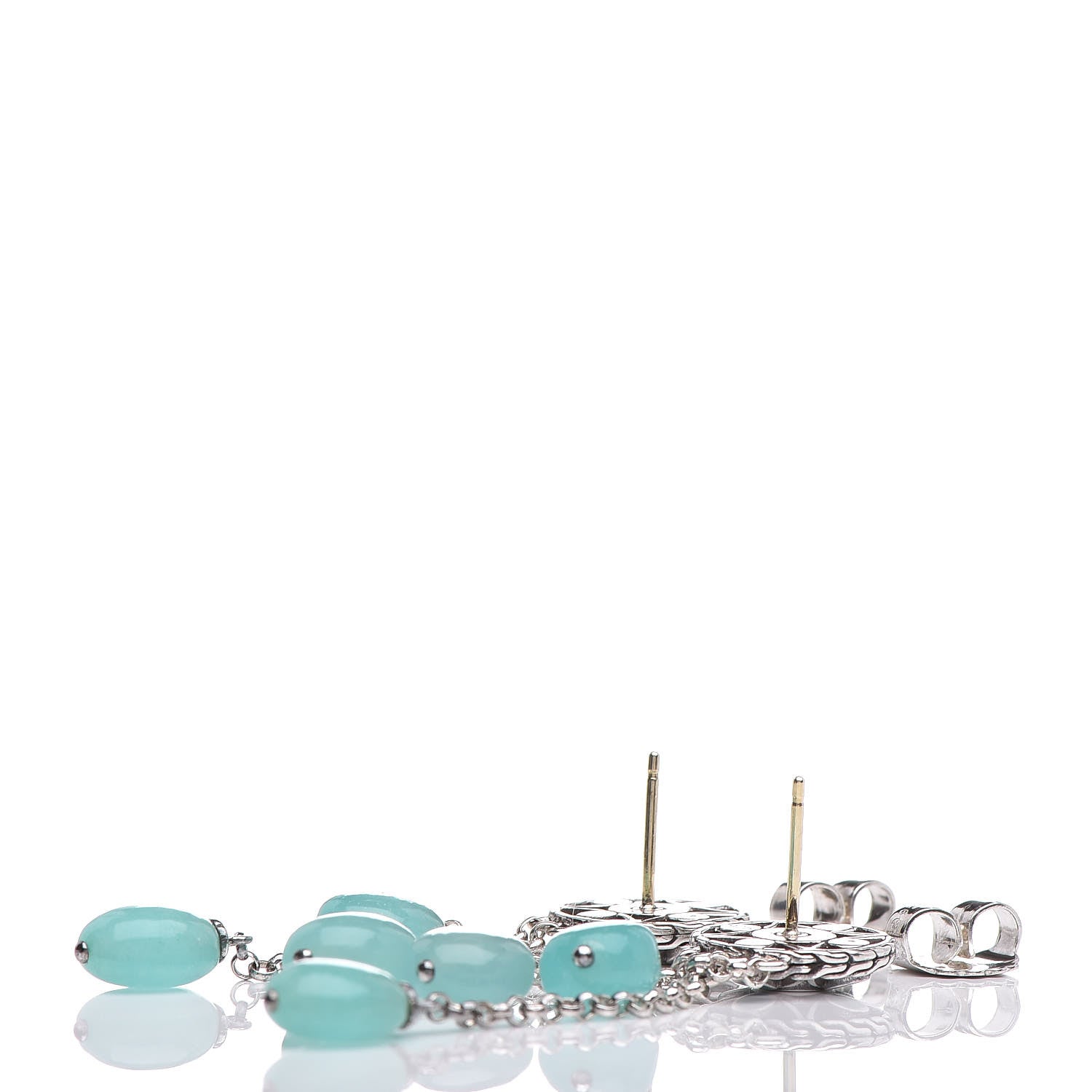 John Hardy Sterling Silver Enamel Quartzite Drop Earrings 3 of 4