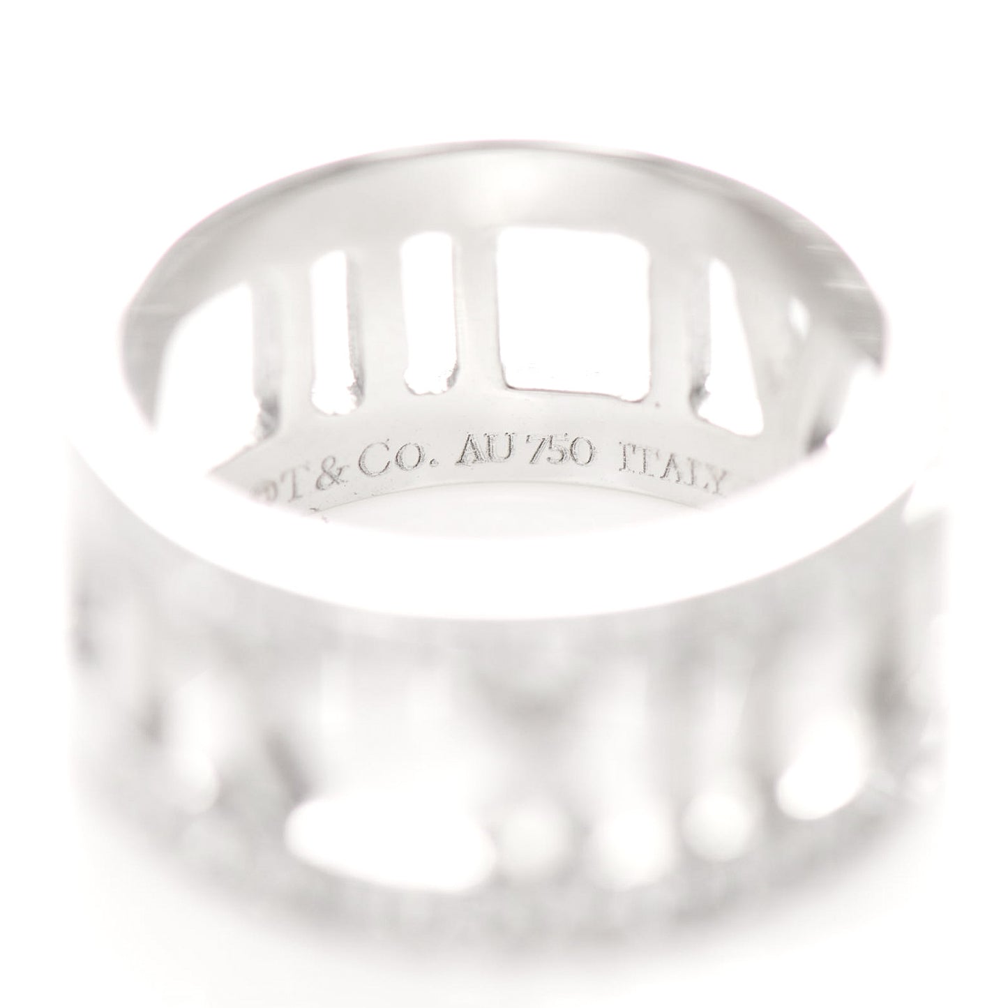 18K White Gold Diamond Wide Atlas Open Ring 49 4.75