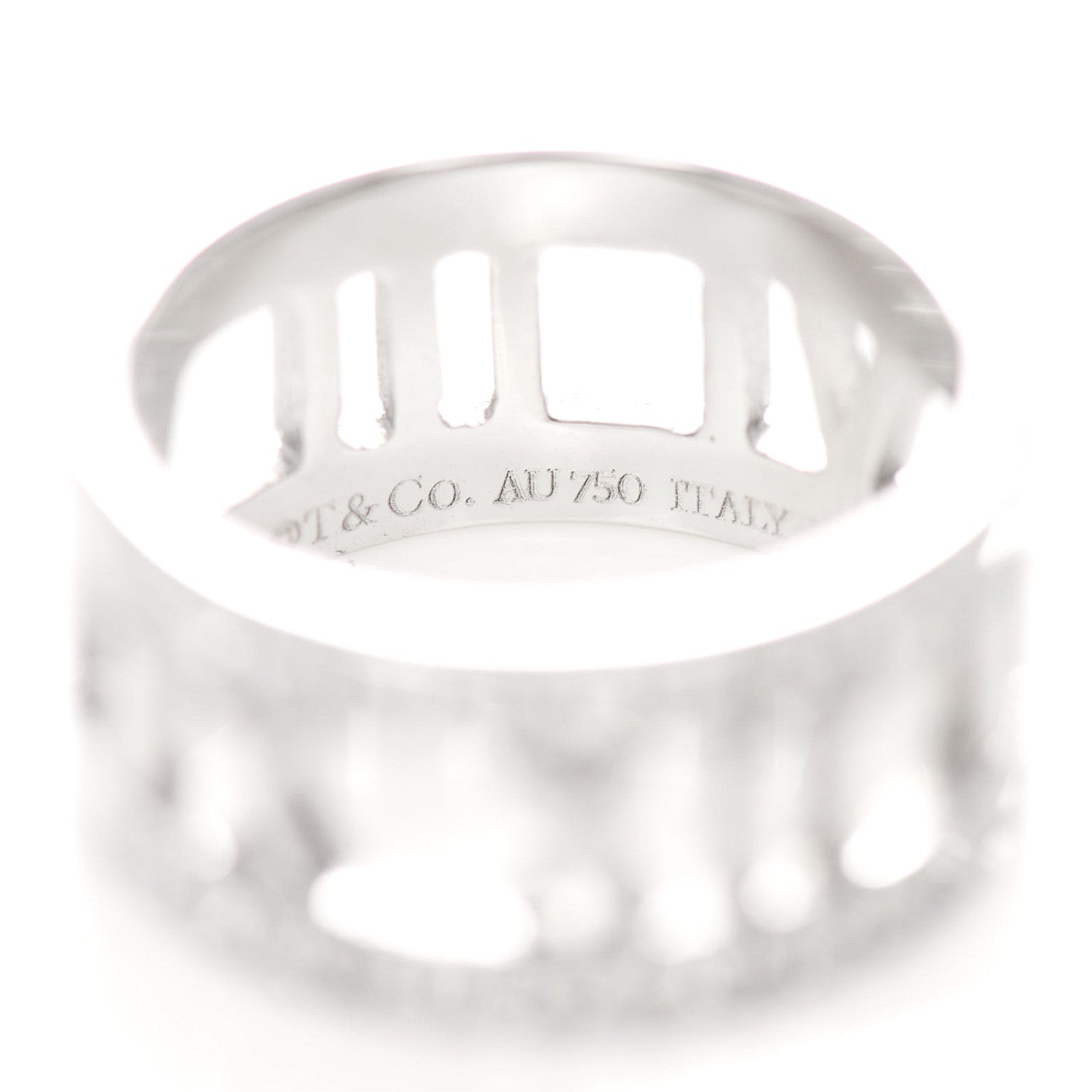Tiffany 18K White Gold Diamond Wide Atlas Open Ring 49 4.75 5 of 6