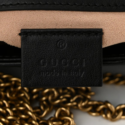 Gucci Calfskin Matelasse Super Mini GG Marmont Shoulder Bag Black 6 of 10