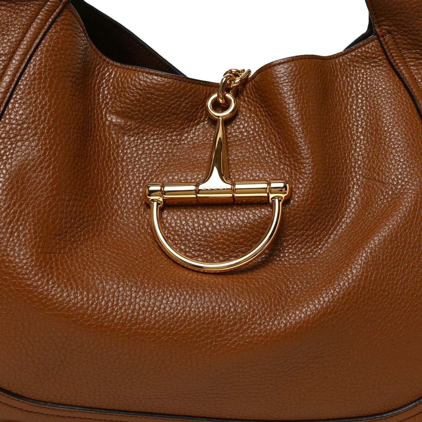 Grained Calfskin Softbit Maxi Shoulder Bag Brown