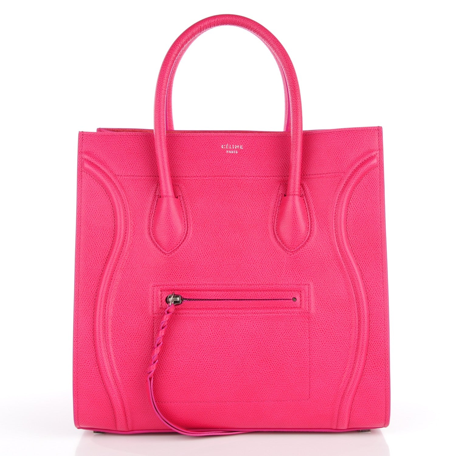 Celine Grained Calfskin Medium Phantom Luggage Fuchsia 2 of 11