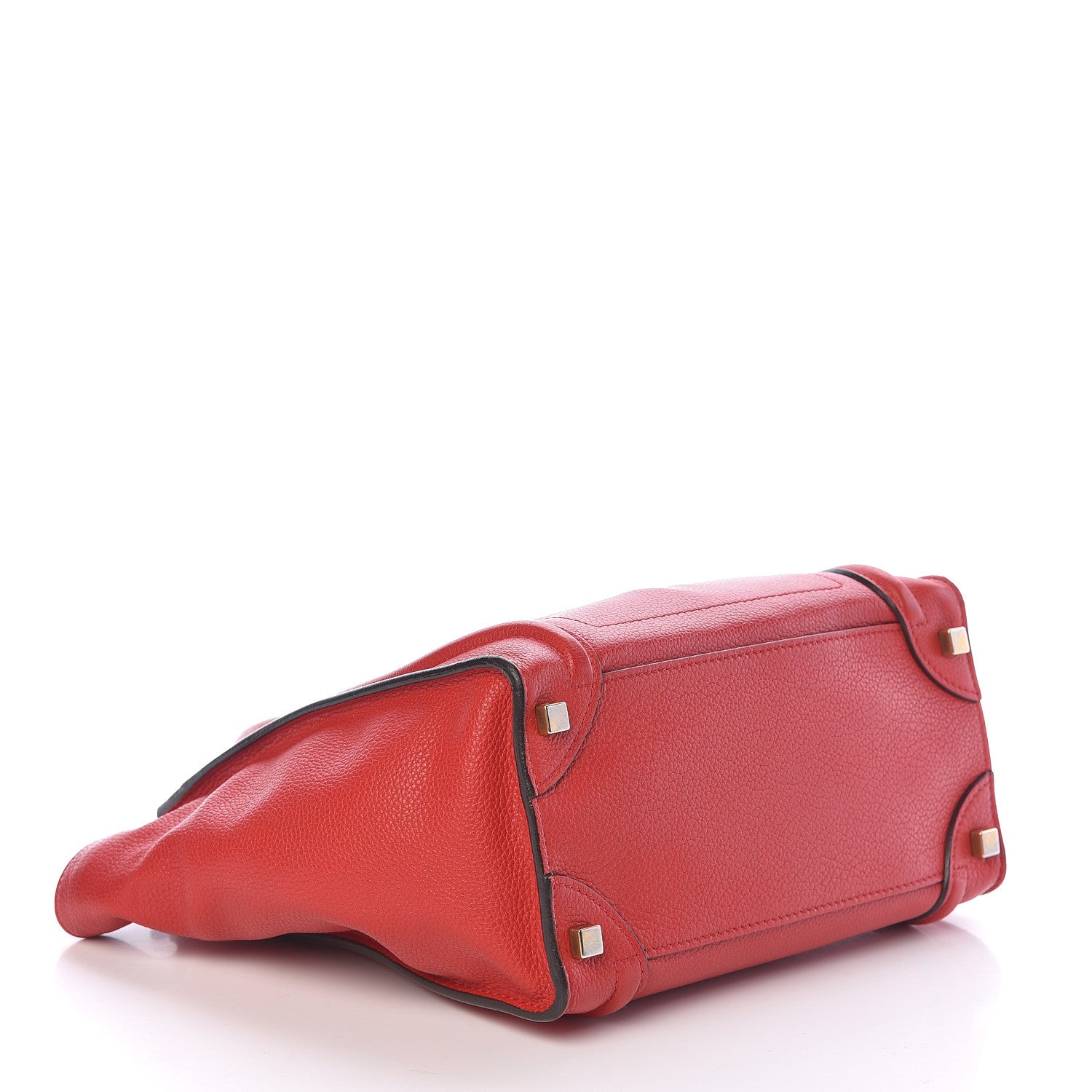 Celine Drummed Calfskin Micro Luggage Coquelicot 4 of 10