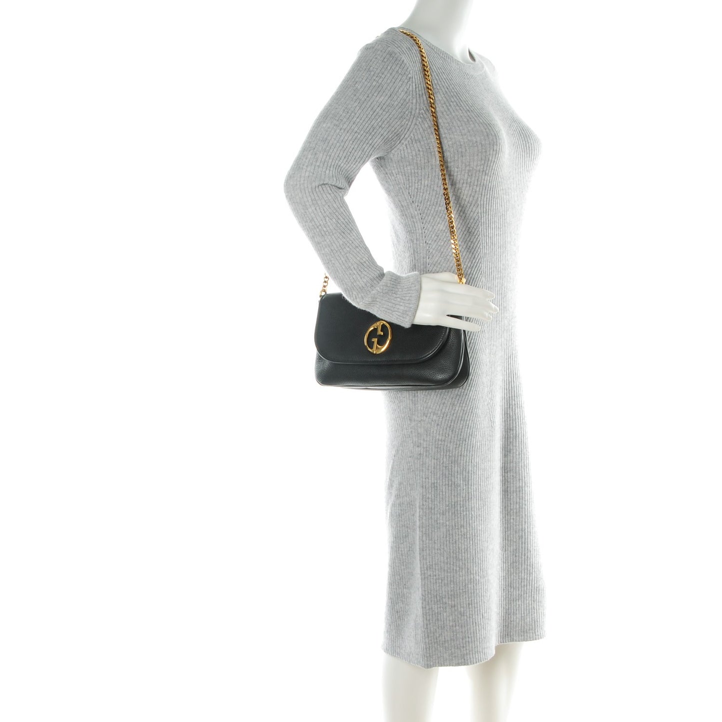 Calfskin Medium 1973 Chain Shoulder Bag Black