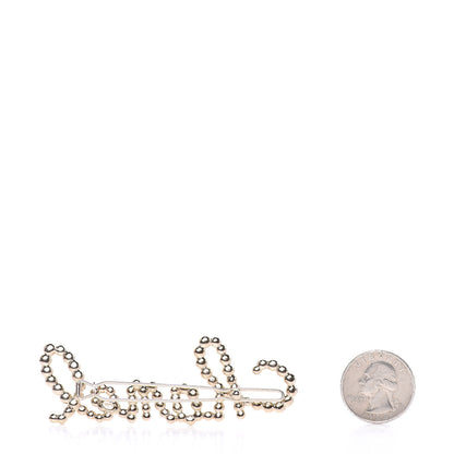 Chanel Metal Glass Swirling Pearls Hair Clip Gold 2 of 4