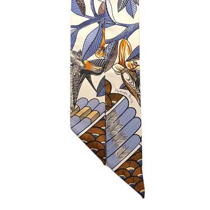 Hermes Silk Tree Of Song Twilly Creme Mauve Ocre 2 of 4