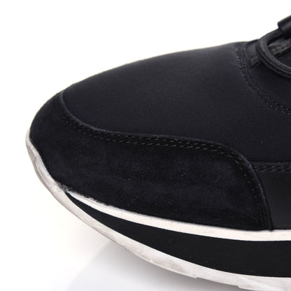 Hermes Technical Canvas Calfskin Goatskin Womens Player Sneakers 38 Marine Black 11 of 13
