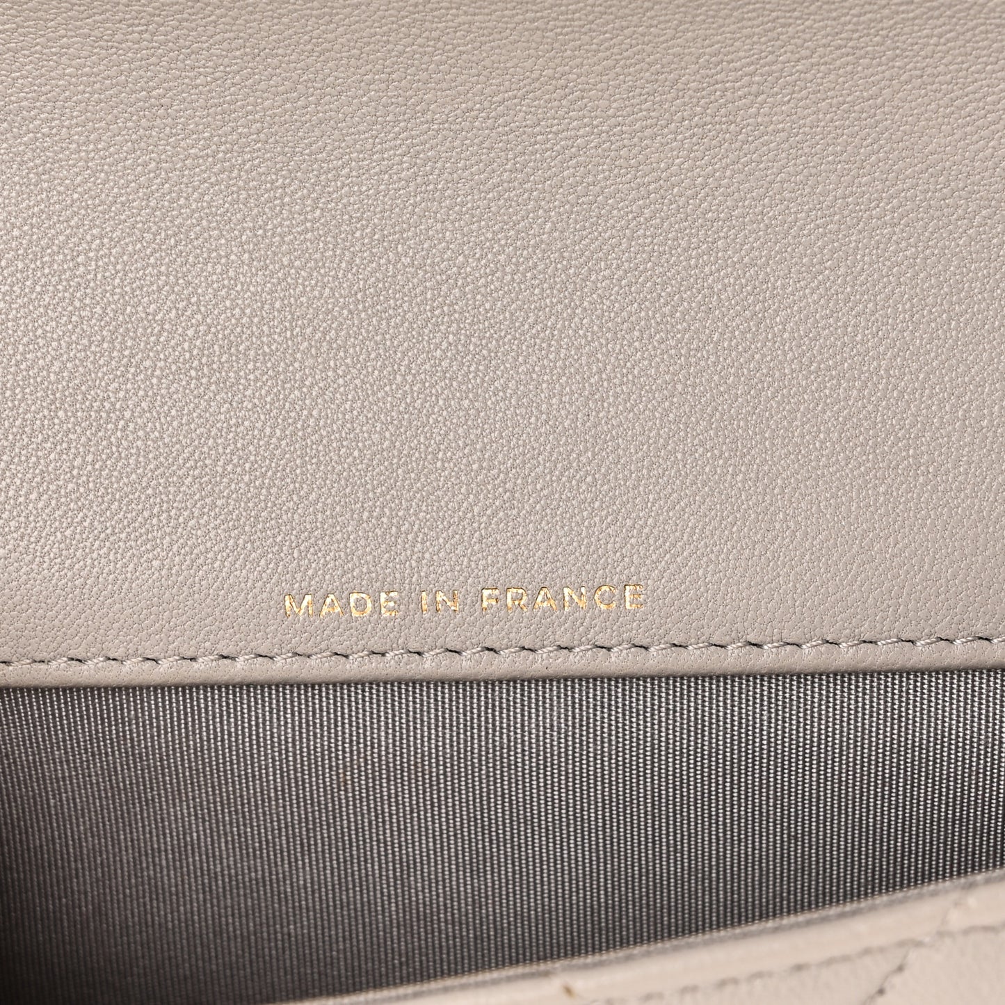 Goatskin Quilted Chanel 19 Glasses Case With Chain Grey