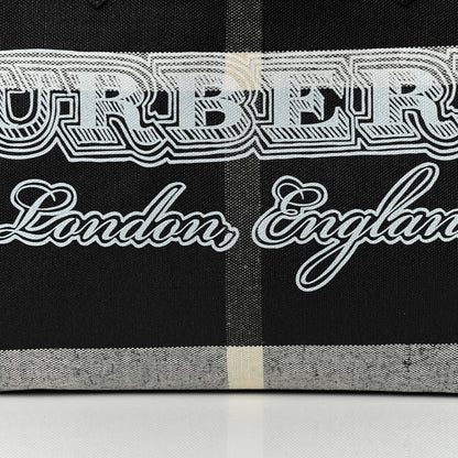 Burberry Coated Canvas Mega Check Medium Doodle Tote Black 7 of 9