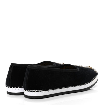 Gucci Velluto Marmara Pearl Embellished Womens Loafers 35 Black 3 of 4