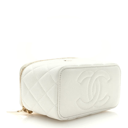 Chanel Caviar Quilted Small Vanity Case With Chain White 4 of 10
