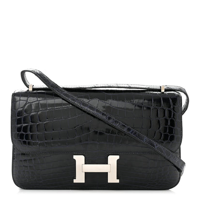 Hermes Shiny Niloticus Crocodile Constance 1-Elan Bleu Abysse 1 of 10
