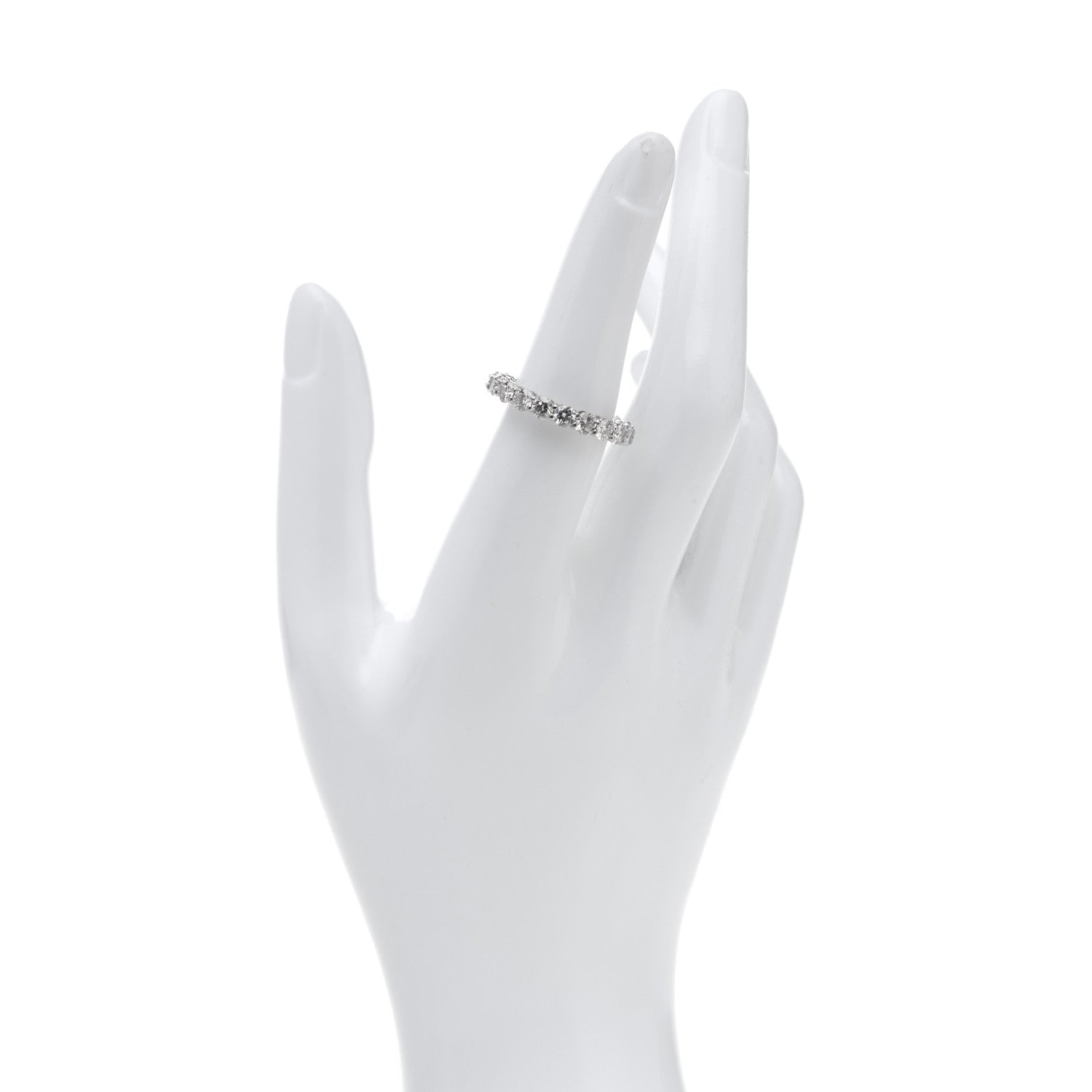Tiffany Platinum Diamond 3.7mm Embrace Eternity Band Ring 53 6.5 2 of 6