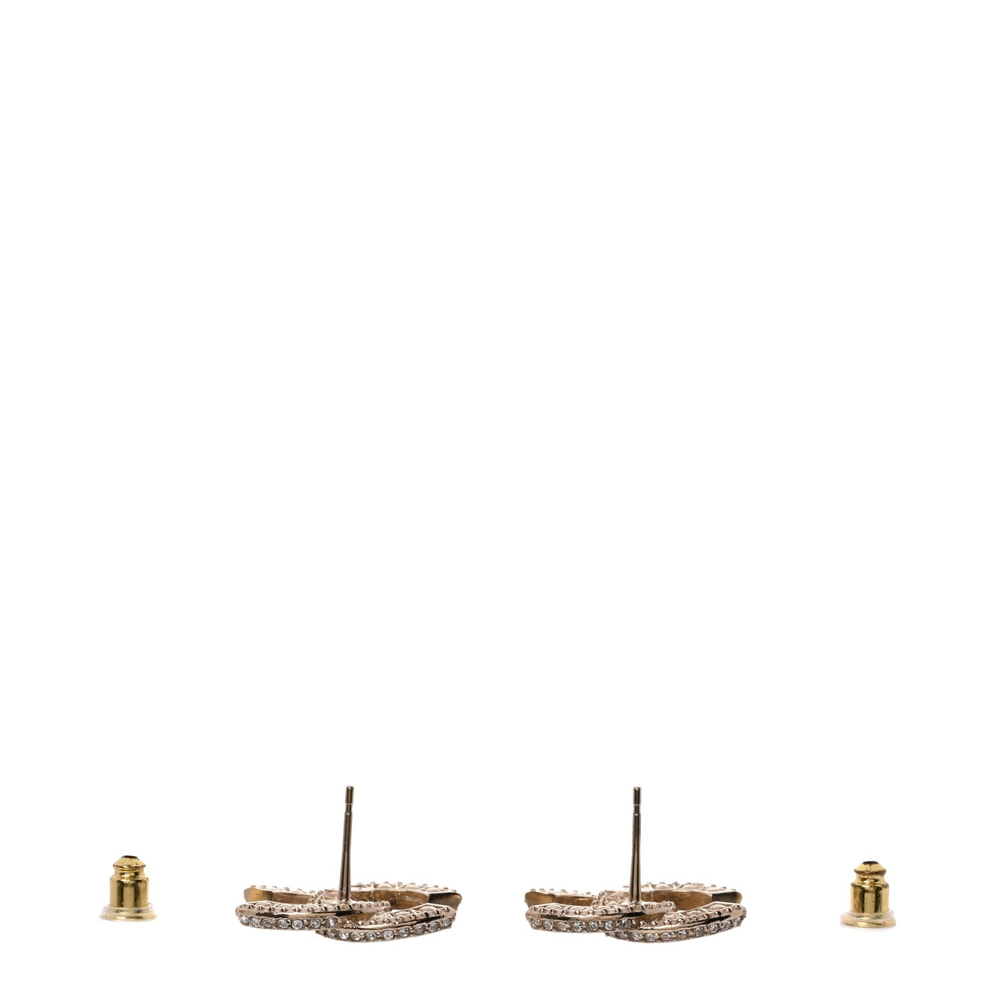 Crystal Timeless CC Earrings Light Gold
