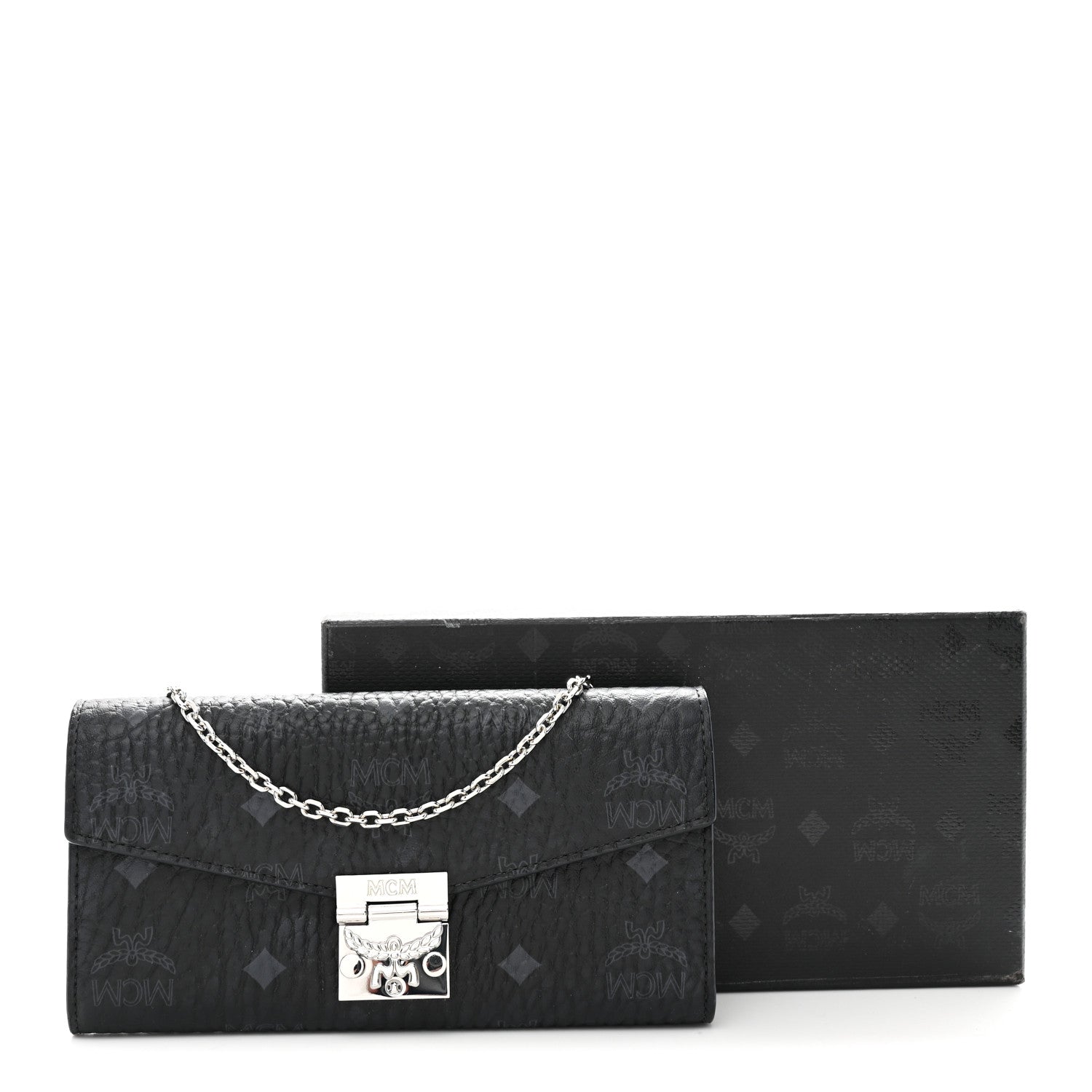 MCM Visetos Large Patricia Wallet On Chain Black 1817624