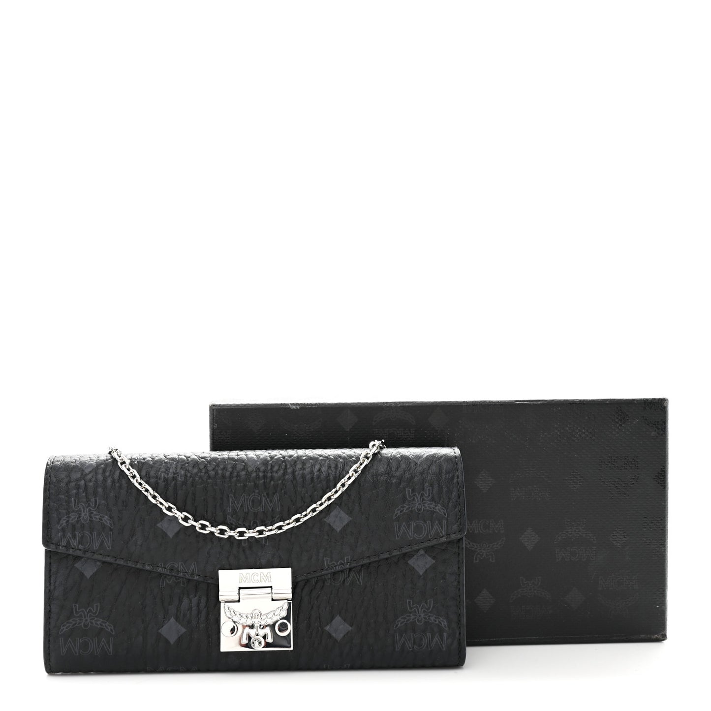Visetos Large Patricia Wallet On Chain Black