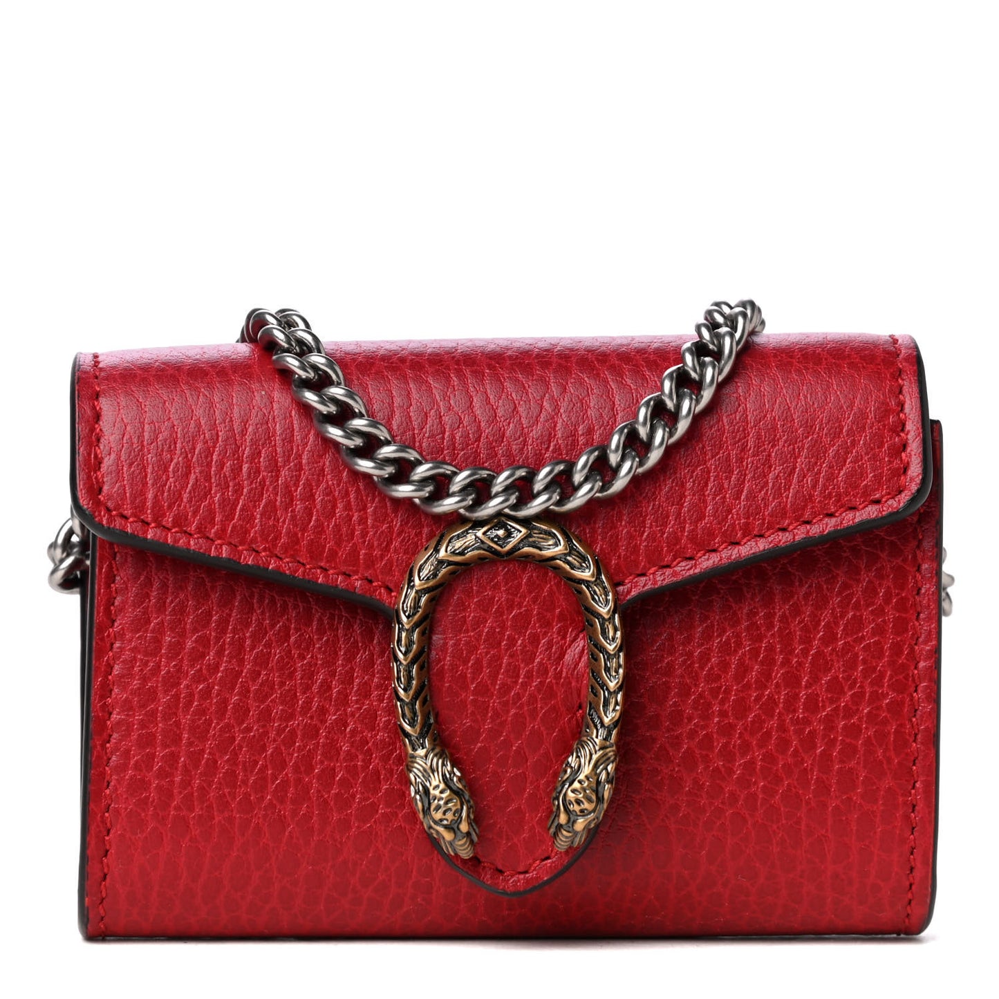 Calfskin Dionysus Coin Purse Hibiscus Red