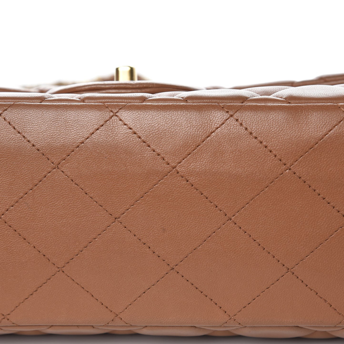 Lambskin Quilted Maxi Single Flap Dark Beige