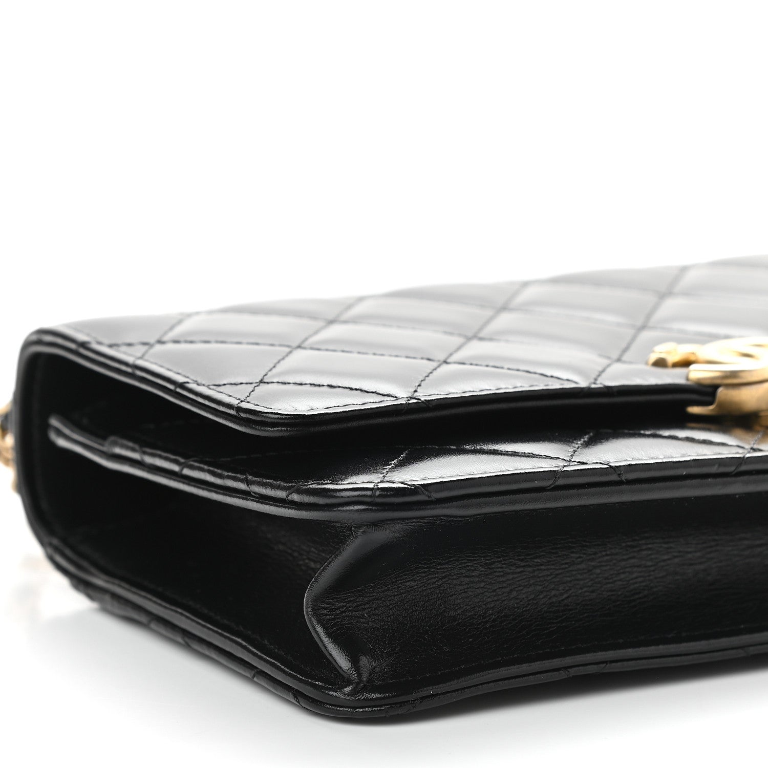 Chanel Calfskin Quilted Perfect Fit Wallet On Chain WOC Black 9 of 10