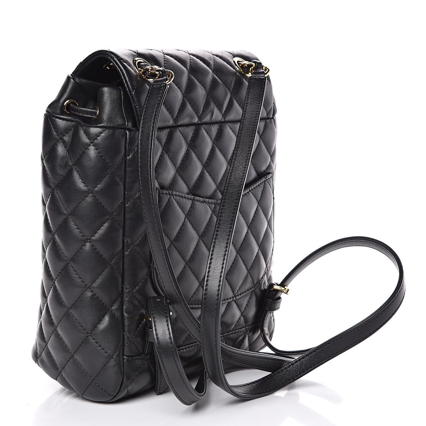 Lambskin Quilted Small Urban Spirit Backpack Black