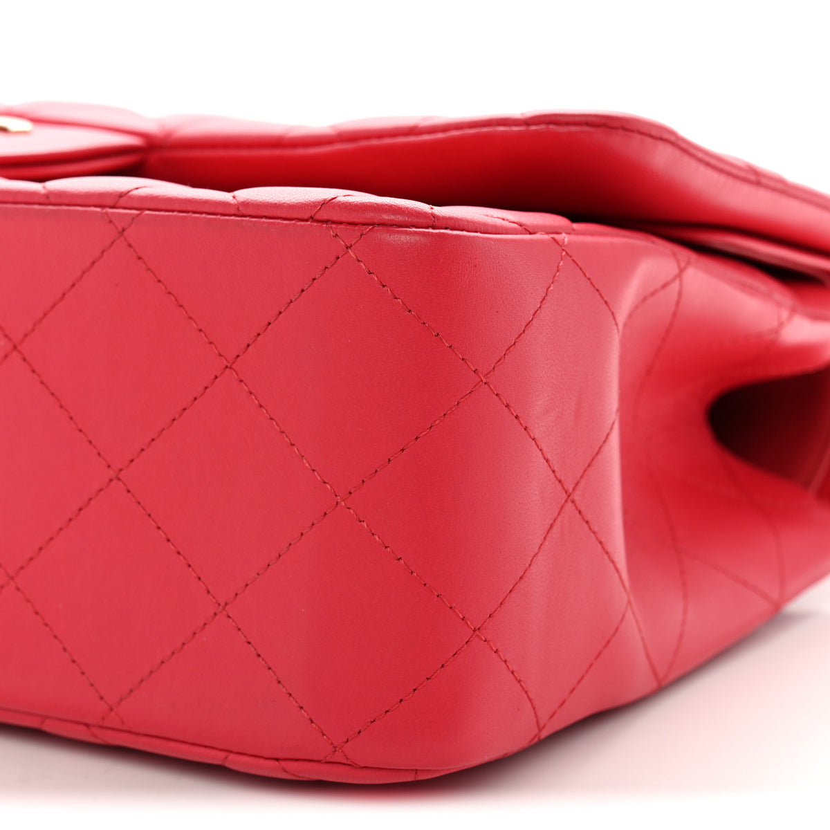 Lambskin Quilted Jumbo Double Flap Dark Pink