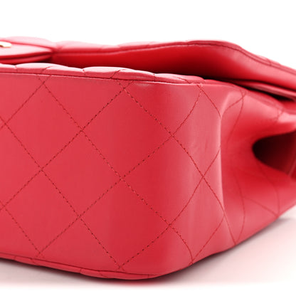 Chanel Lambskin Quilted Jumbo Double Flap Dark Pink 10 of 12