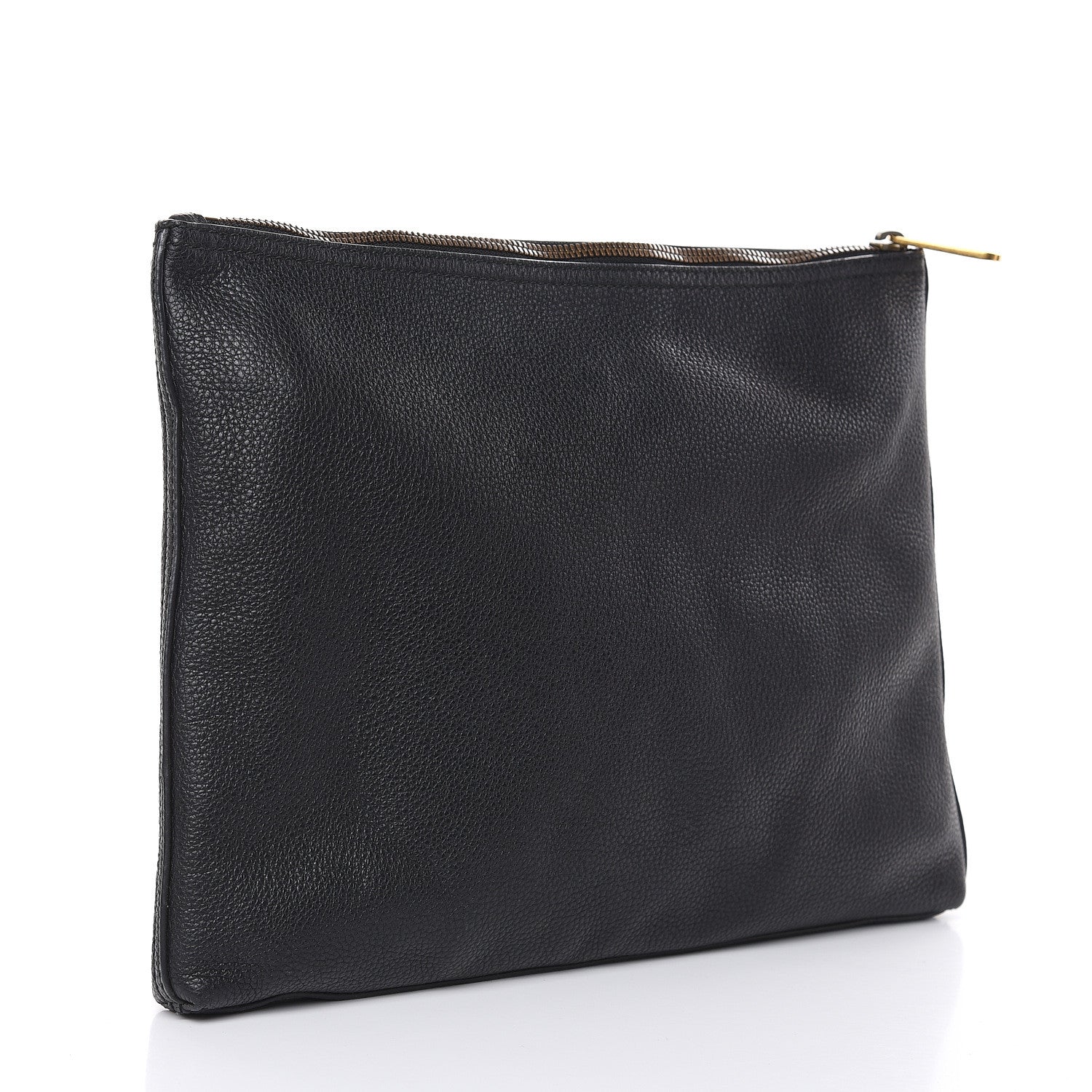Gucci Pebbled Calfskin Medium Logo Portfolio Clutch Black 3 of 11